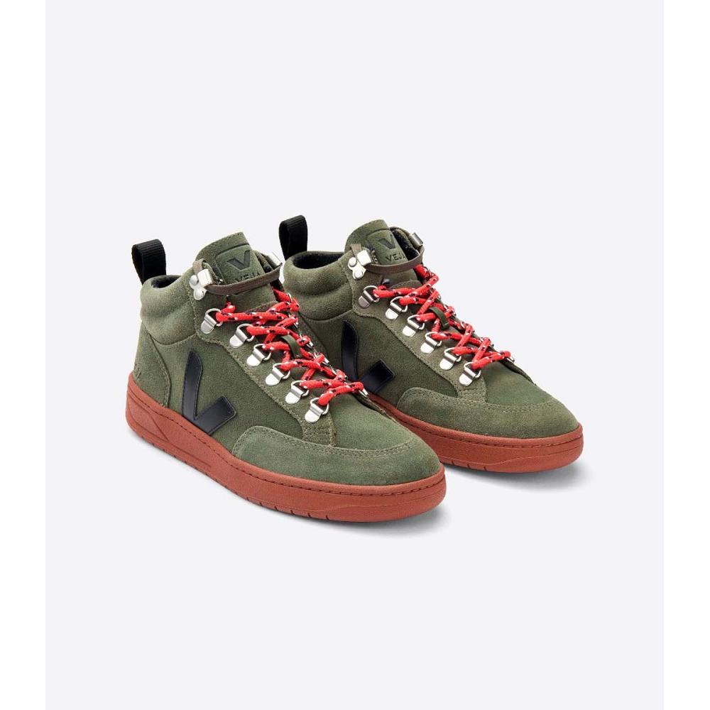 Women's Veja RORAIMA SUEDE High Tops Olive | SG 364DFM